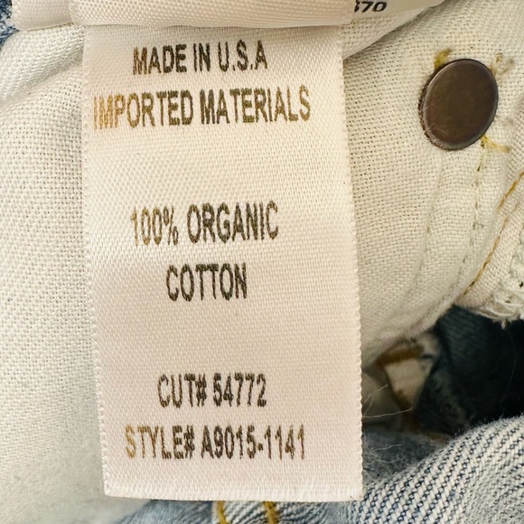 Agolde super high waisted ruffle top 100% organic cotton demin blue jean shorts - Picture 7 of 10